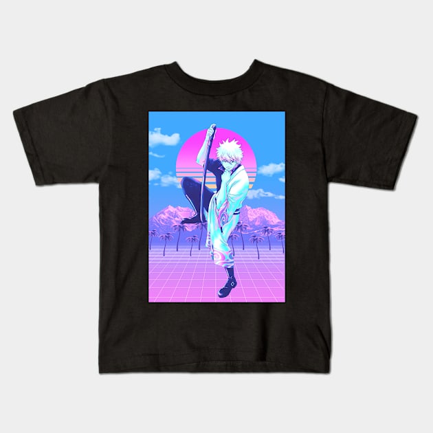 Gintama vaporwave Kids T-Shirt by San Creative